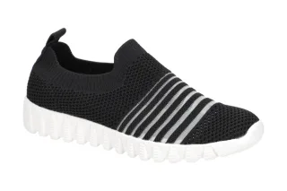 Bernie Mev. BM Wylie Damen Slipper Schwarz Textil Memory Foam Vegan