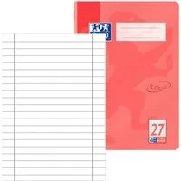 OXFORD Schulheft 1 Schulheft Lin. 27 (liniert) 16 Blatt mit Rand A4 koralle
