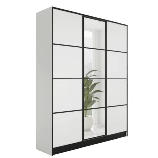 Kier Furniture Kleiderschrank, Weiß, Holzwerkstoff, 156.4x205x39 cm, Schlafzimmer, Kleiderschränke, Drehtürenschränke