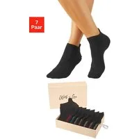 LASCANA Sneakersocken für Damen mit eingestricktem Markenlogo (Box, 7-Paar, Box) in ansprechender Geschenkbox