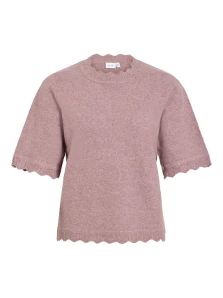 VILA - VINIKOLINA O-NECK 2/4 KNIT TOP - NOOS Nostalgia Rose - Gr. - M