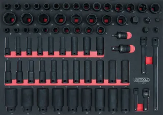 KS Tools 3/8"+1/2" SCS Kraft-Steckschlüssel-Satz, 73-tlg in 1/1 Systemeinlage - 711.0073