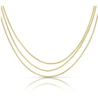 Made by Nami Schlangenkette Gold Mehrreihig 40 + 5 cm Länge, Wasserfester Schmuck Geschenk für Sie