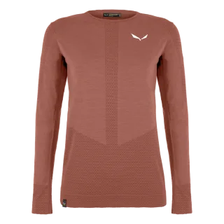 SALEWA - Zebru Responsive Langarm Damen T-Shirt - Rot (Gr.36)