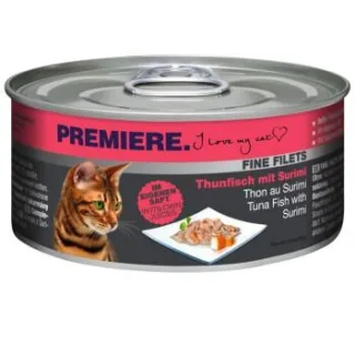 PREMIERE Fine Filets Nassfutter Katze Adult Thunfisch mit Surimi 48x80 g