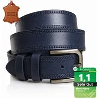 herémood Ledergürtel Gürtel Herren 4cm breit Ledergürtel Jeans Premium Geschenke für Männer (100 % Echtleder Gürtel handgefertigt, hochwertig verarbeitet, kürzbar, 1-St., Blau 115 cm – 4 cm breit – echtes, robustes Büffelleder, langlebig) Ledergürtel