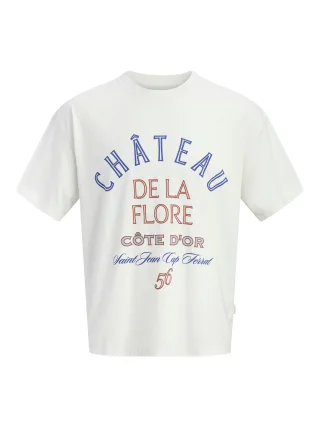 JACK&JONES - JORMENTON TYPO FRONT TEE SS CREW NECK Snow White - Gr. - M