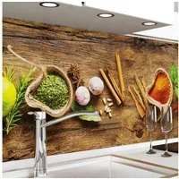 danario Küchenrückwand Folie selbstklebend - Matt - Spritzschutz Küche - versteift & robust