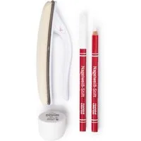 Manoa Cristal Nagelpflege-Set Japanische Maniküre, mit Textil-Polierer, Glanzpuder & Nagelweißstift, für natürlichen Glanz & klassischen French-Look