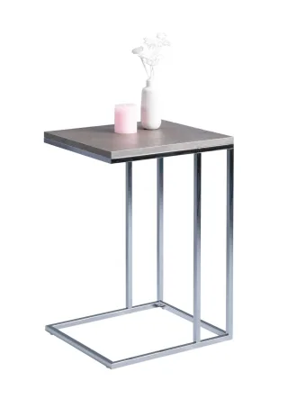Beistelltisch Tisch RINO 38x43 cm Dekor Keramikoptik Gestell verchromt