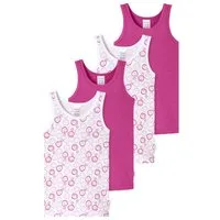 Schiesser Unterhemd Fine Rib (4-St) Achselhemd, Tanktop, Unterziehshirt