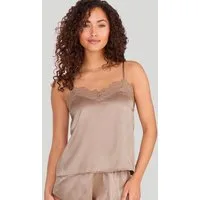 LASCANA Spaghettitop Alana mit hohem Seidenanteil und edler Spitze, Dessous