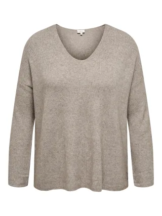 ONLY CARMAKOMA - CARIBI LS RIB LOOSE V-NECK CC KNT - Gr. - 48