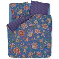PiP Studio Bettwäsche PIP Studio Perkal Bettwäsche 135x200 Bombay Bold Dark Blue Blüten, Perkal, 2 teilig, fein gewebter 100% Baumwollperkal
