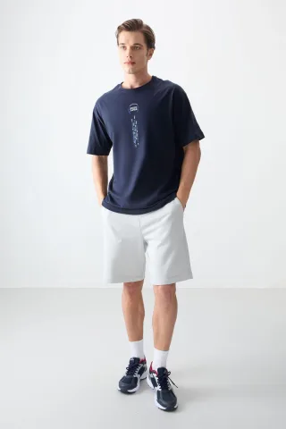 Übergroßes Baumwoll-Crewneck-T-Shirt