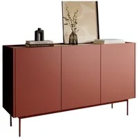 Compleo Kommode dreitürig, Tischplatte- Eiche Linea, Füße aus Metall (ZOTI), skandinavisches Design