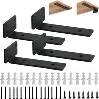 TUWENA Wandregalhalter 4 Stück Regalhalterung, Schwerlastträger unterstützung DIY (5mm dick), 4-tlg., 90Grad Regal Halterung Wandregal Halterung, Metallwinkel mit Schrauben