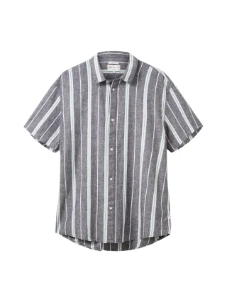 Denim Tom Tailor - Hemd mit Streifen navy big stripe - Gr. - M