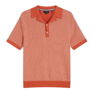 Ted Baker Gregry Small Stitch Red Knitted Polo