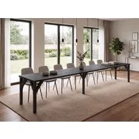 Endo-Moebel Kulissen-Esstisch XXL Dunaj 130-405cm ausziehbar erweiterbar extra groß 4m lang (1 Tisch), für 10-12 Personen, breit, riesiger Designtisch, Funktionstisch modern