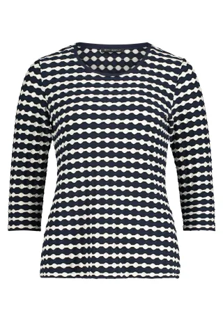 Betty Barclay - Basic Shirt Dunkelblau/Weiß - Gr. - 44
