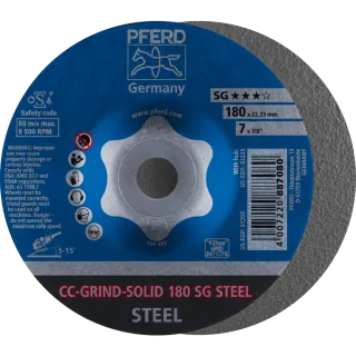 PFERD TOOLS CC-GRIND-SOLID Schleifscheibe Leistungslinie SG STEEL für Stahl - 64185180