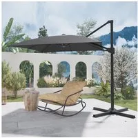 GUNJI Sonnenschirm ∅270/330cm,Gartenschirm UV Schutz 50+,mit Ständer, Abdeckung, 360° drehbar,Gewicht 16KG, leicht zu öffnen und zu schließen