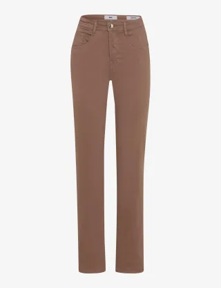 Brax Damen Five-Pocket-Hose Style CAROLA WARM GREIGE, denim hellbraun, Gr. 34