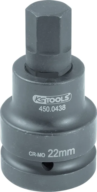 KS Tools 1" Kraft-Bit-Stecknuss Innensechskant, kurz - 450.0486