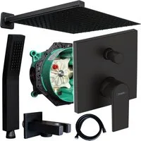 Hansgrohe und Jowi Duscharmatur Vernis Shape Unterputz Duscharmatur Schwarz [Gr. L/XXL] (Unterputz-Duschsystem, Regendusche) Mattschwarz