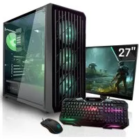 SYSTEMTREFF AMD Ryzen 7 5700X mit AMD Radeon RX 9060 XT 16GB Gaming-PC-Komplettsystem (27", AMD 5700X 5700X, Radeon RX 9060 XT, 32 GB RAM, 1000 GB SSD)