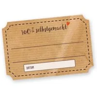 itenga Aufkleber Itenga 10 x Marmeladenetikett "100% selbstgemacht" Sticker rechteckig
