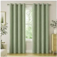 BlingBin Verdunkelungsvorhang 100 % verdunkelnde Ösengardinen 2‑er Set, Leinenoptik (2 St), verdunkelnd, blickdichte Thermovorhänge mit Wärmeschutz und Schallschutz