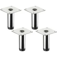 SO-TECH® Möbelfuß LIMA Ø 25 mm höhenverstellbar 10 mm Vitrinenfuß Sockelfuß, (Spar-Set, 4-St), Höhe 80 mm, Chrom poliert