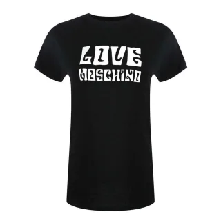 Love Moschino - T-Shirt für Damen, Logo, kurzärmlig (Schwarz)