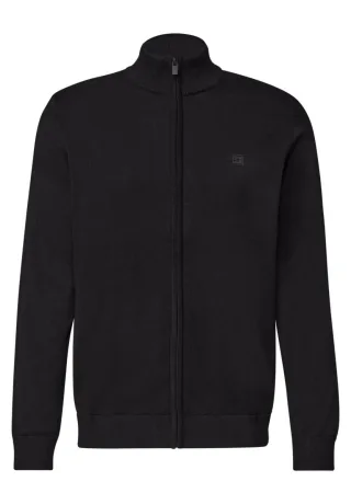 Street One - Basic Strickjacke mit Zip schwarz - Gr. - M