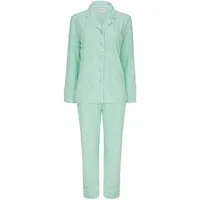 SNOOZE OFF Pyjama Schlafanzug in pastellgrün mit weißen Herzen (2 tlg., 1 Stück) und Kontrastpaspeldetails