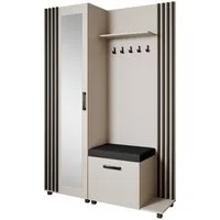Beautysofa Garderoben-Set Livia – Design, Funktion und Ordnung in Perfektion, (Geräumiger Schuhschrank, mit praktischer Kleiderstange)