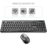 Gembird KBS-WCH-03-DE USB - Ergonomisches Funk Wireless Tastatur- und Maus-Set, Kabellos