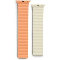 Hama Edelstahlarmband Magnetarmband für Apple Watch 42/44/45/49mm, Orange/Beige, stilvoll