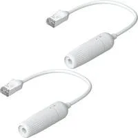 Easy Cable Verlängerungskabel Cat.6a F/UTP, 2er Pack weiß, 15cm Kabel, wasserdichte Kappe