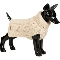 PAIKKA Hundepullover Hunde Strickpullover "Handmade Knit Sweater" weiß