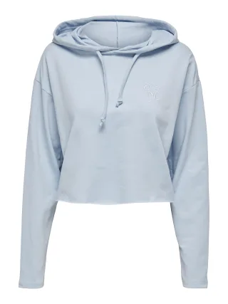ONLY - ONLSARAH UNB EMB HOOD SWEATSHIRT CS NN cashmere blue - Gr. - L