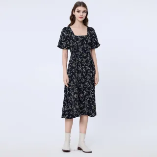 Kleid mit quadratischem Ausschnitt und Liberty-Print