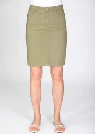 CLARINA - Jeansrock khaki - Gr. - 44