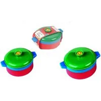 Theo Klein Lernspielzeug 3 Kochtöpfe Casa Mia - für Kinder - Spielzeugtöpfe mit Deckel, 3 Töpfe in 1 Set