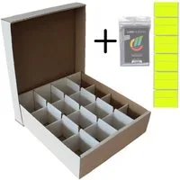 collect-it.de MY HOME OF CARDS + TOYS Sammelkarte Riesen Deck-Box - 3 Boxen Aufbewahrung (weiß) mit 16 Fächern für TCGs