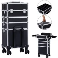 Arebos Kosmetikkoffer Schminkkoffer Beautykoffer Pilotenkoffer Friseurkoffer XL, Maße: 35 x 25 x 75 cm