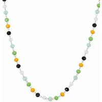 Hey Happiness Statementkette Farbige Kugeln, zur Auswahl Pastell / Bunt, Multicolor Damen Halskette mit Steinkugeln, für Beach & Sommer