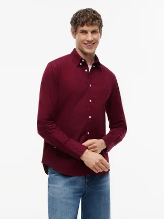 FLEX FLANNEL SOLID RF SHIRT Burgundy - Gr. - L